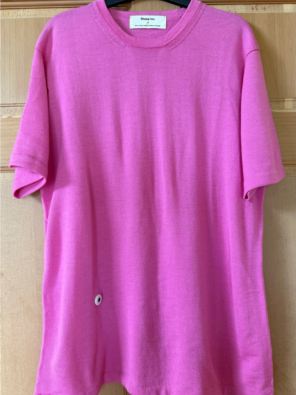 Women's Fine Merino Tee in Peony Pink